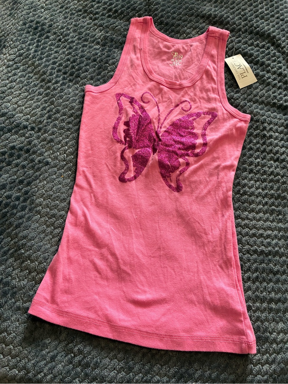 Pink Butterfly Tank Top